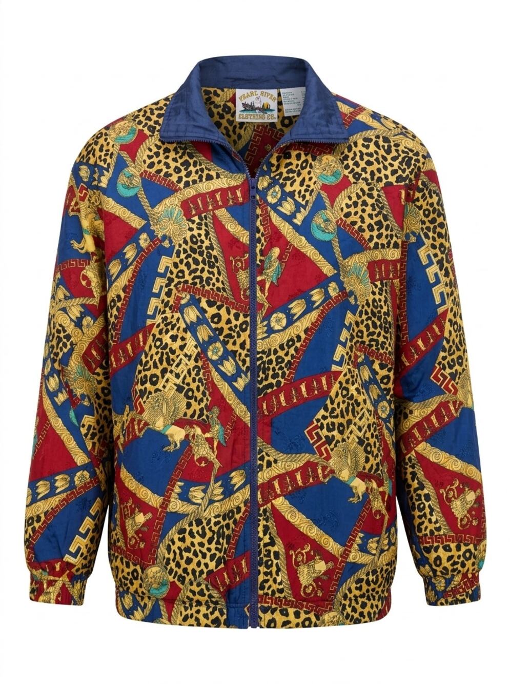 Vintage Pearl River Animal Print Full Zip Lined Jacket Women Size S